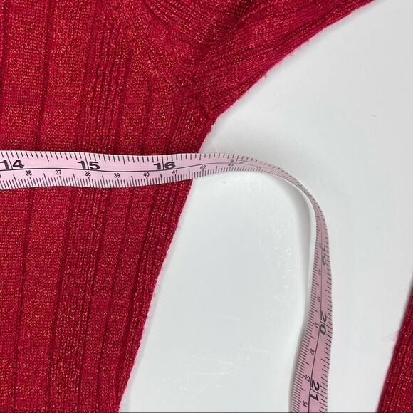 United States Sweater Red Metallic Cowl Neck S - Picture 8 of 10